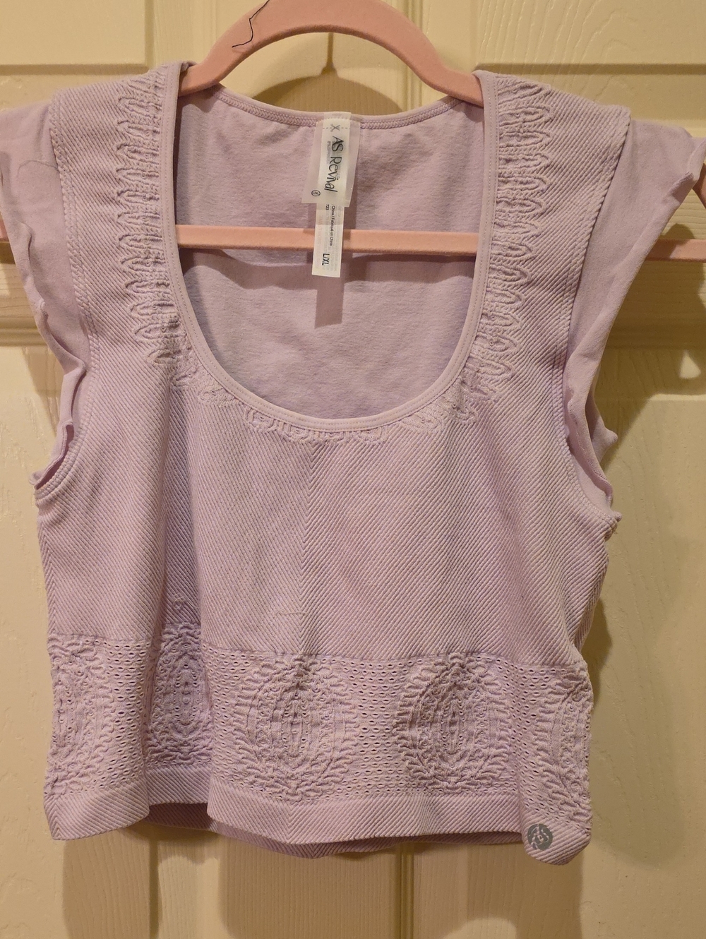 AS Revival lavender seamless knit crop top